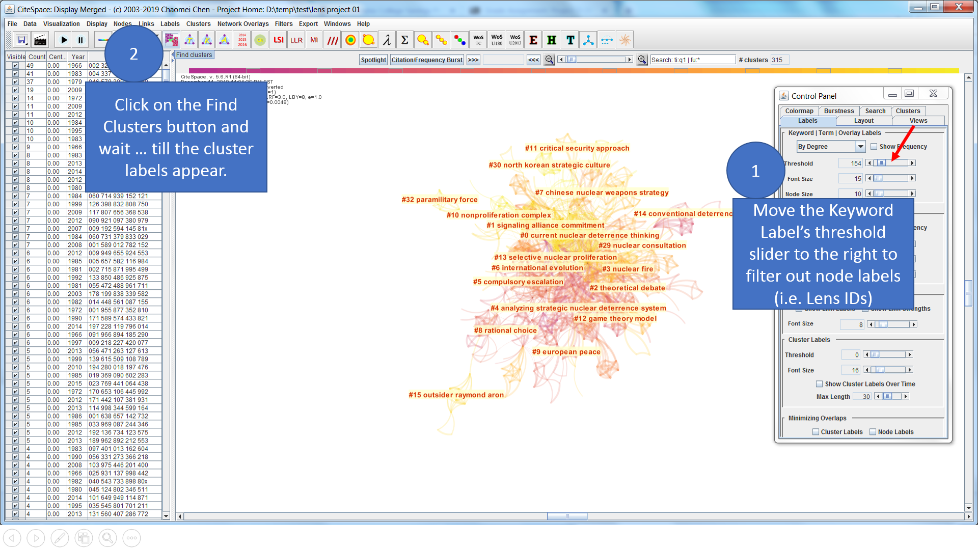 Control Panel>Keyword Labels>Threshold